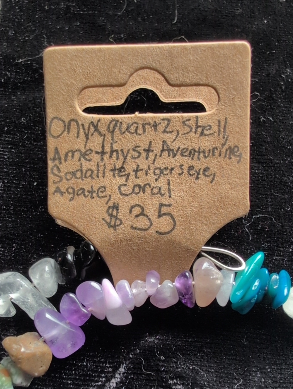 Choker Mixed Stone Shell Chip Memory Wire - Picture 4 of 4